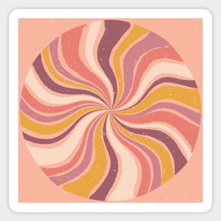 Groovy Retro Swirl in Boho Pink Neutrals Sticker